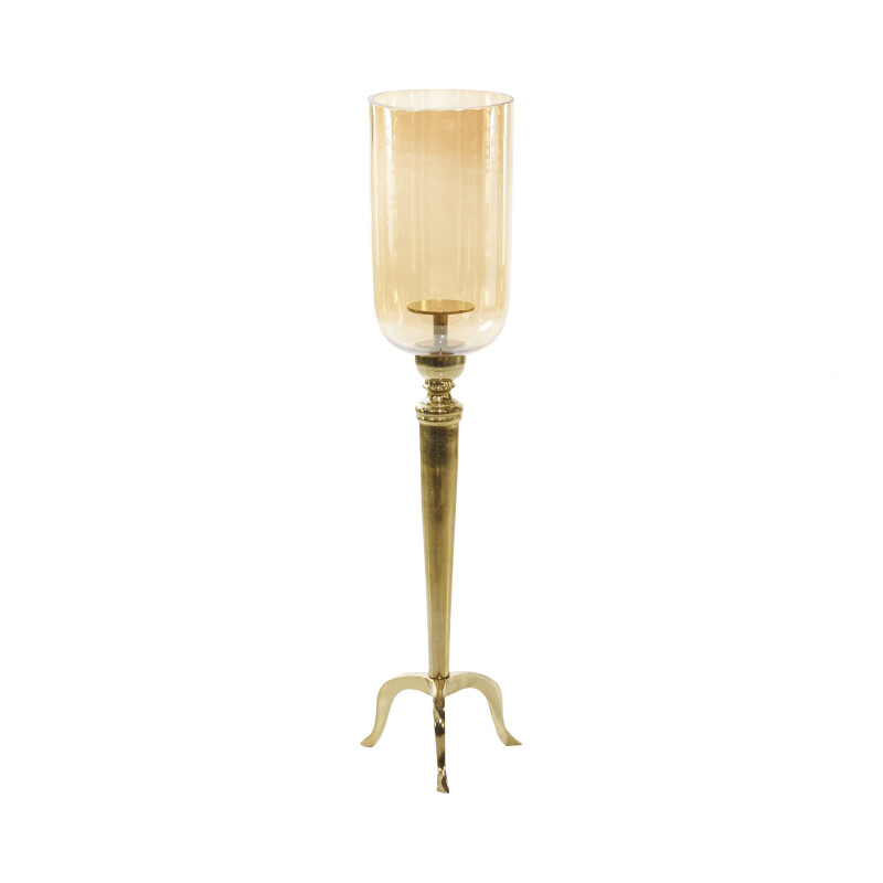 UMA 603288 Gold Aluminum Traditional Hurricane Lamp 3