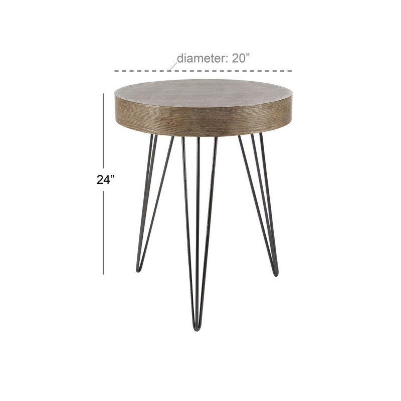UMA 603419 Brown Wood and Metal Modern Accent Table 5