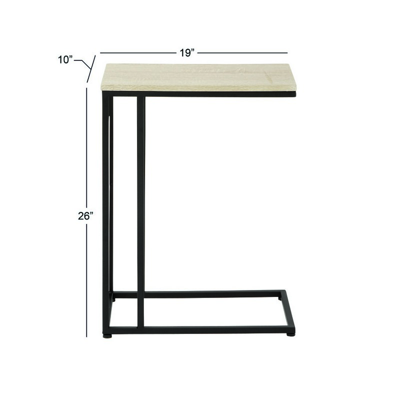 UMA 603621 Black Metal and Wood Contemporary Accent Table 4