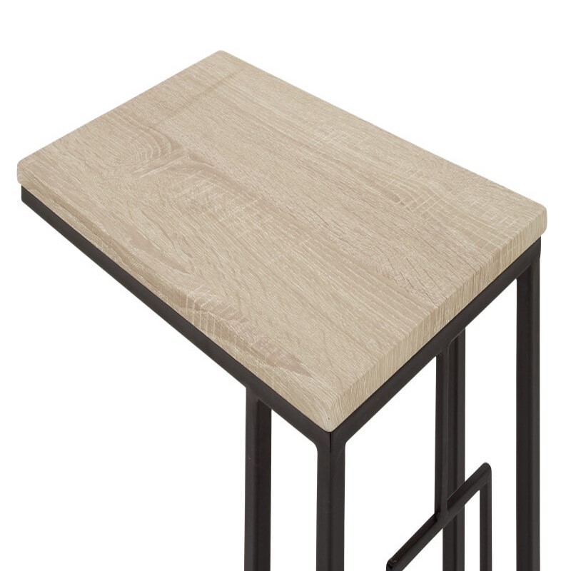UMA 603621 Black Metal and Wood Contemporary Accent Table 8