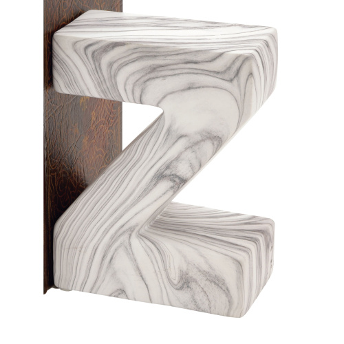 UMA 603747 CosmoLiving by Cosmopolitan Set of 2 White Dolomite Contemporary A Z Bookends 6