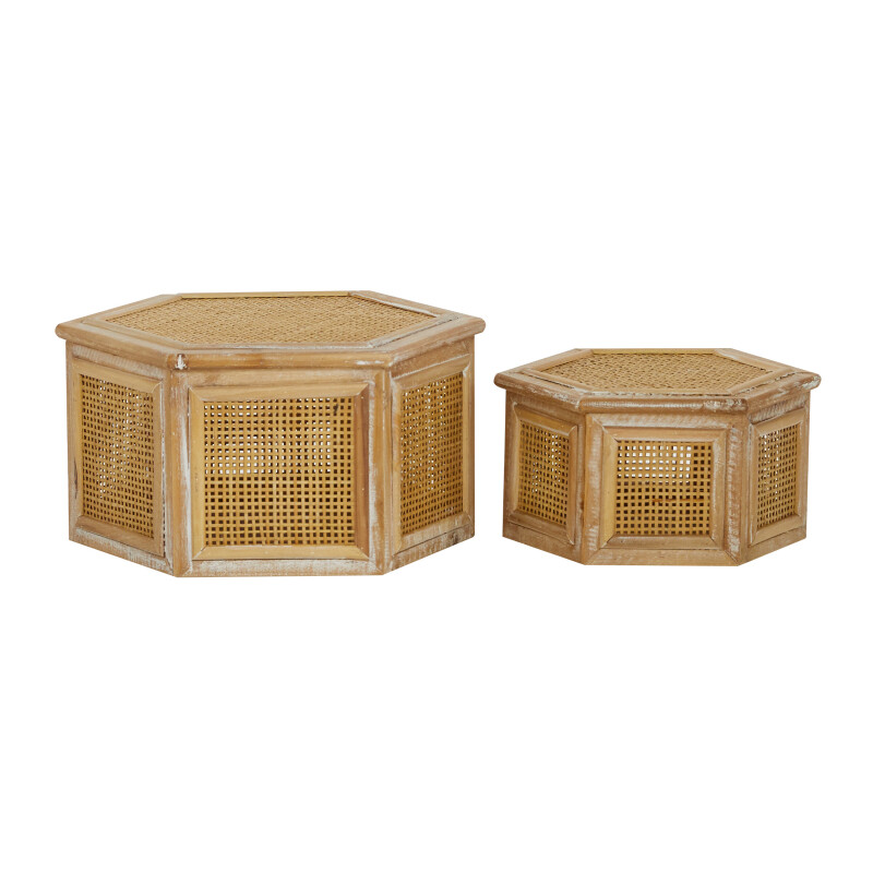 UMA 603875 Set of 2 Brown Wood Country Cottage Box 5