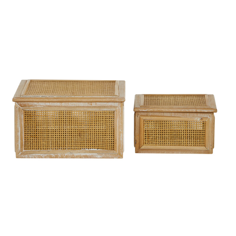 UMA 603876 Set of 2 Brown Wood Country Cottage Box 5