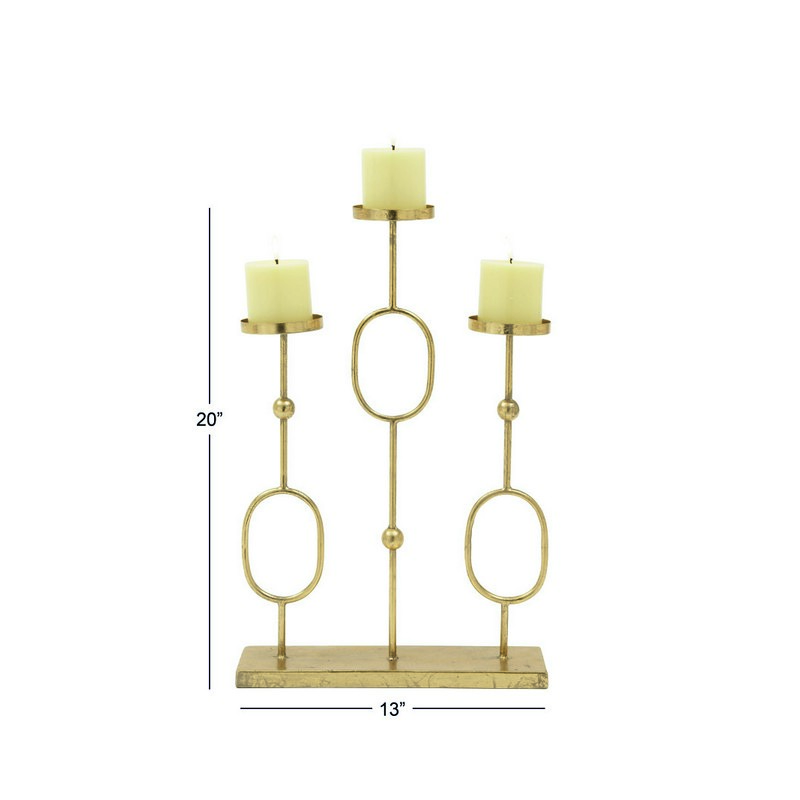UMA 604132 CosmoLiving by Cosmopolitan Gold Candlestick Holders 3