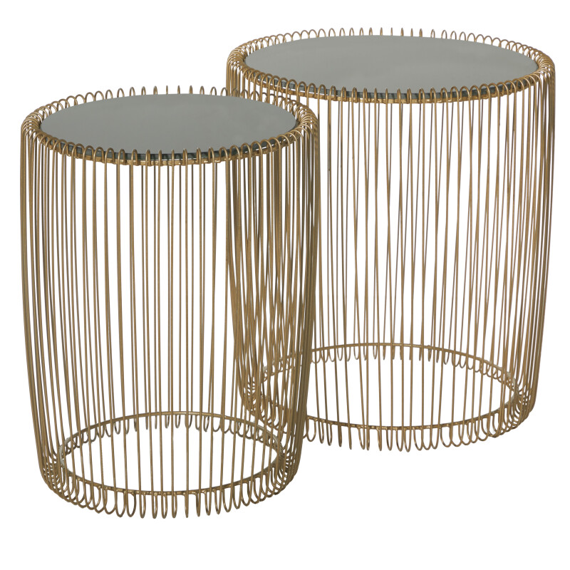 UMA 604163 Set of 2 Gold Metal Contemporary Accent Table 5