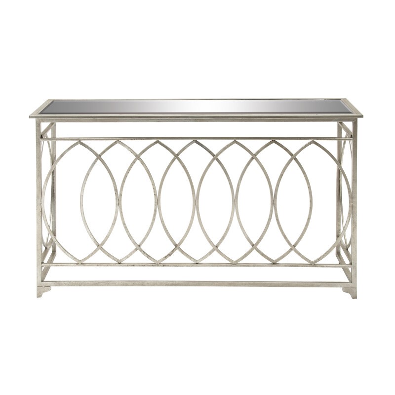 604261 Silver Traditional Metal Console Table, 32" x 54"