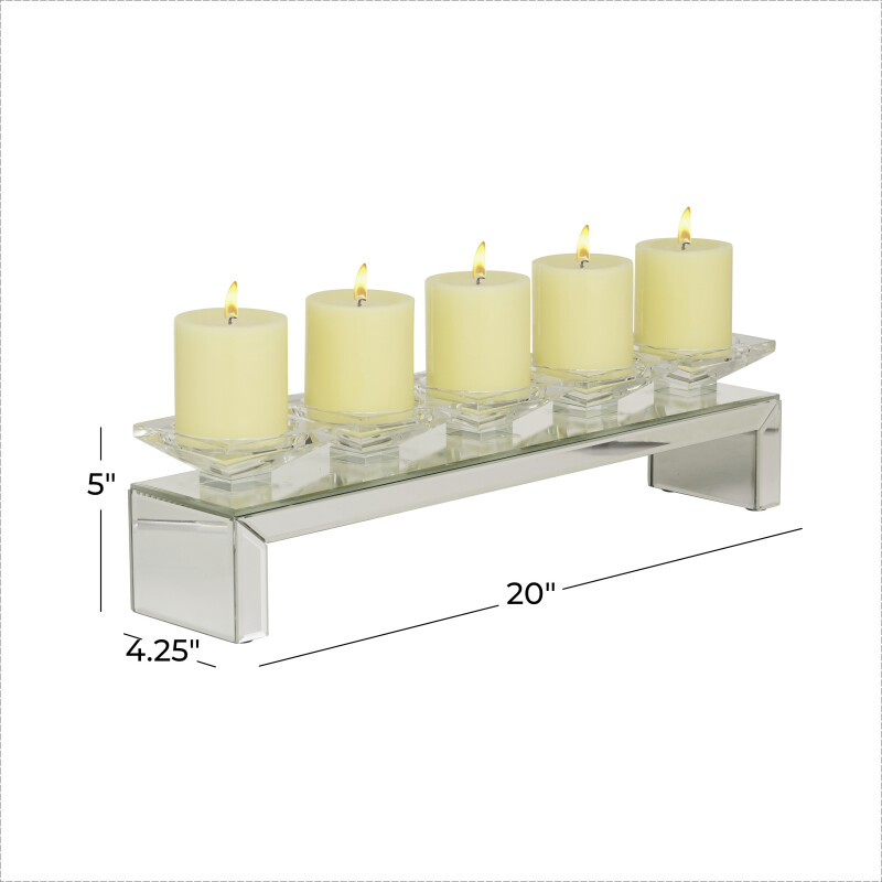 UMA 604418 Clear Wood Glam Candlestick Holders 2