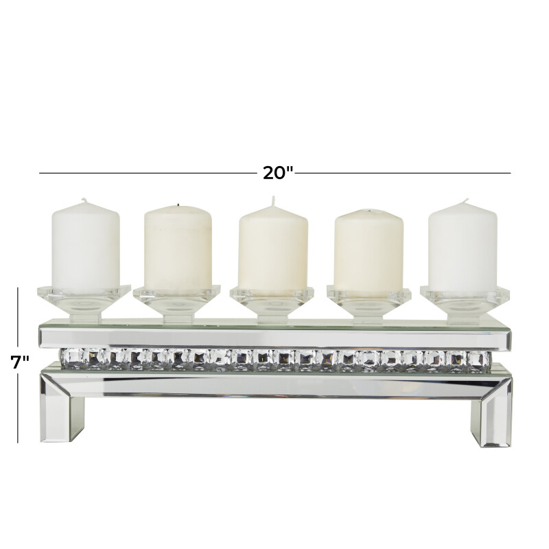 UMA 604444 Set of 3 Silver Wood Glam Candle Holder 2