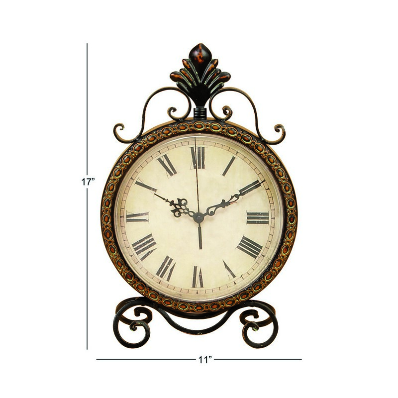 UMA 604731 Brown Metal Rustic Clock 2