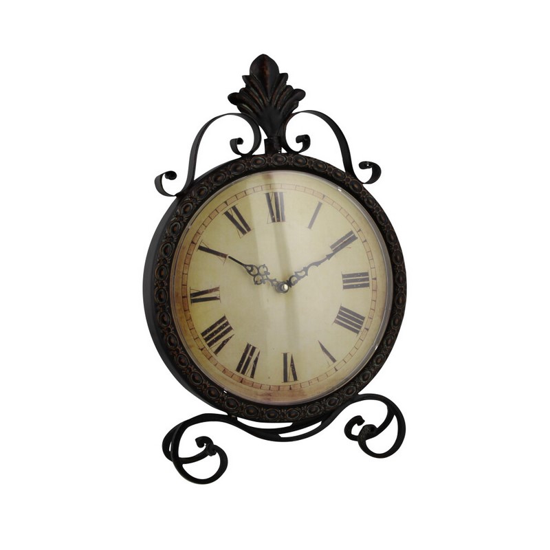 UMA 604731 Brown Metal Rustic Clock 8