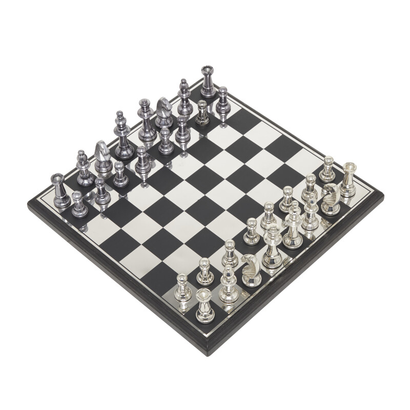 604910 Black Aluminum Traditional Game Set, 5" x 17" x 17"