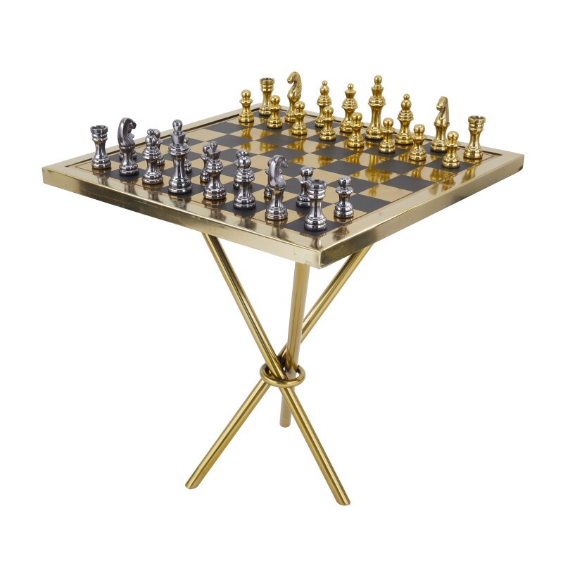 UMA 604911 Gold Aluminum Contemporary Game Set Table 7