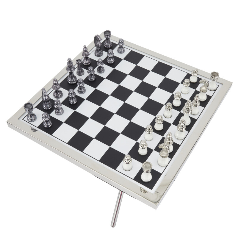 UMA 604912 Silver Aluminum Contemporary Game Set Table 6
