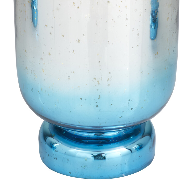 UMA 604940 Set of 3 Blue Glass Coastal Candle Holders 5