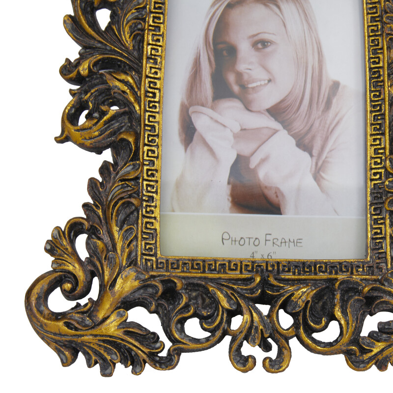 UMA 604964Set of 3 Brass Polystone Traditional Photo Frame 15