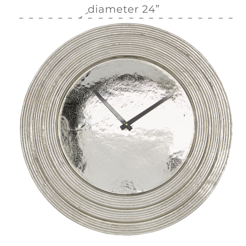 UMA 605261 Silver Glam Aluminum Wall Clock 2