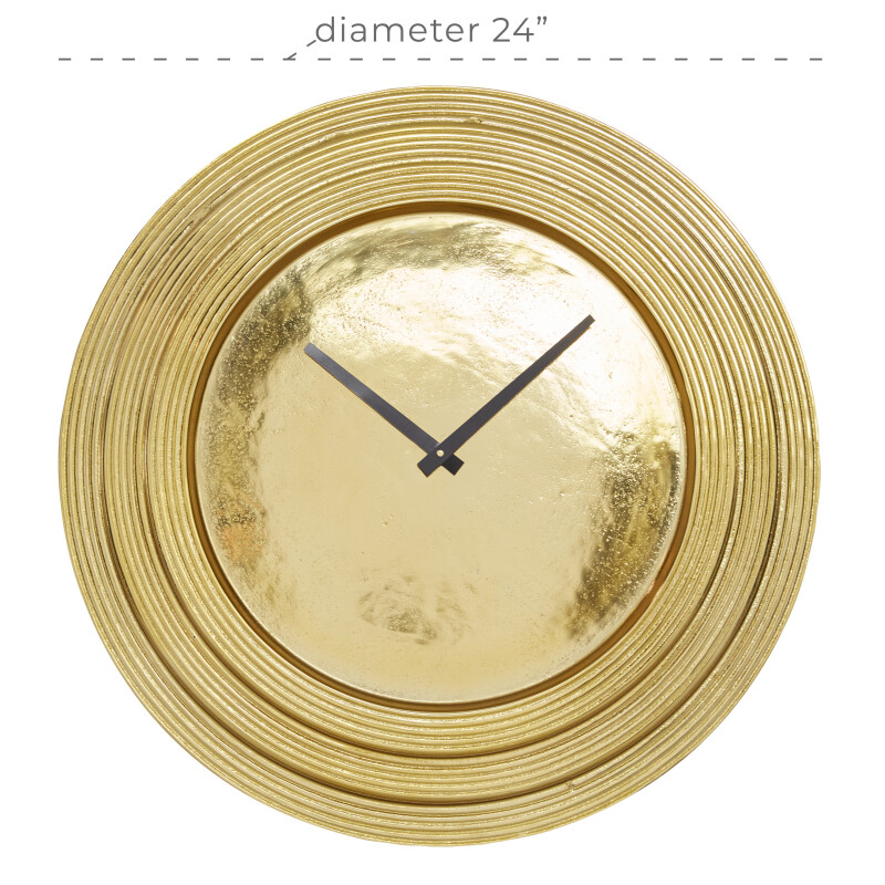 UMA 605262 Gold Glam Aluminum Wall Clock 2