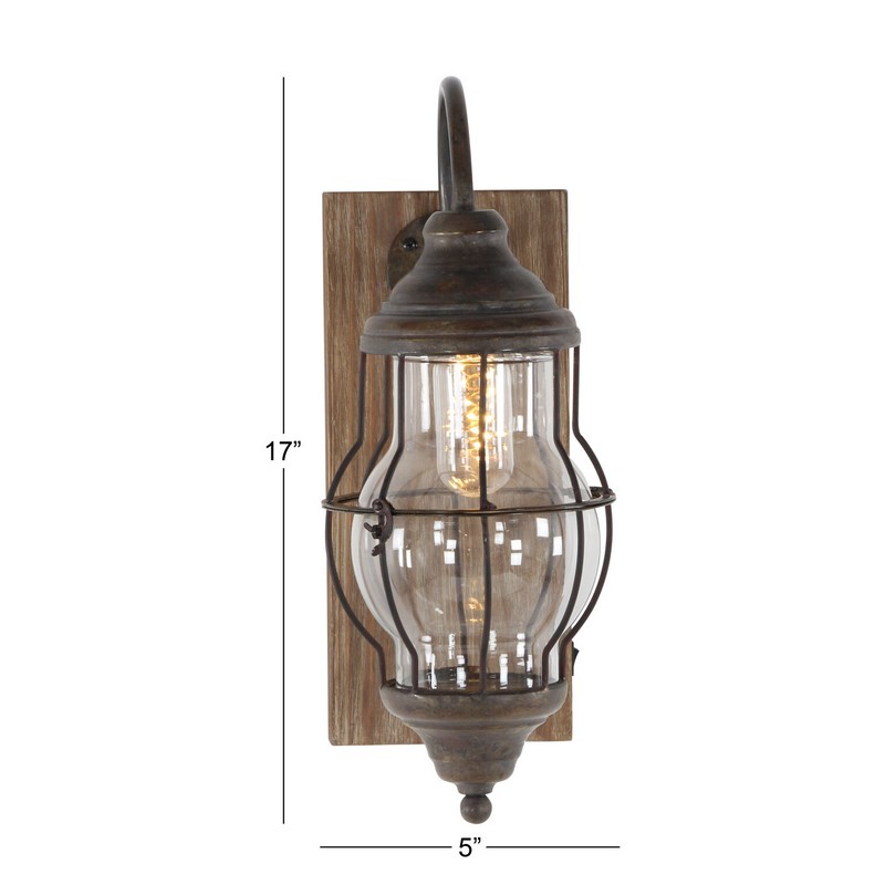 UMA 605521 Brown Metal Industrial LED Wall Sconce 3