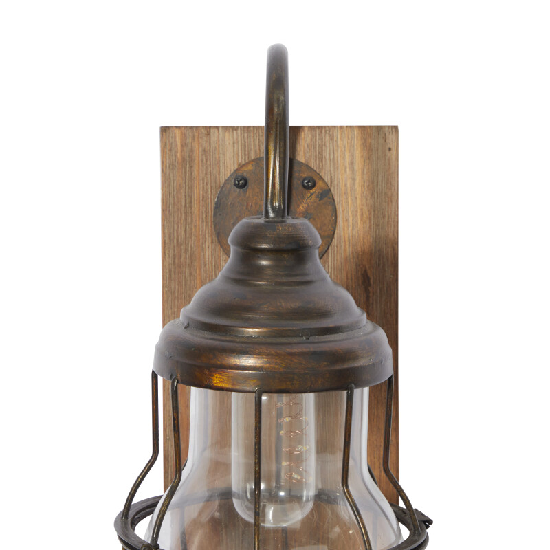 UMA 605521 Brown Metal Industrial LED Wall Sconce 5