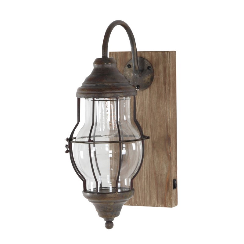 UMA 605521 Brown Metal Industrial LED Wall Sconce 8