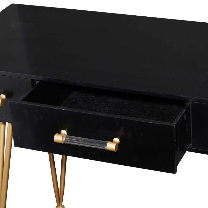 UMA 605527 Black Modern Wood Console Table 10