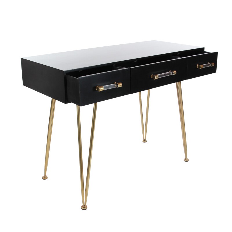 UMA 605527 Black Modern Wood Console Table 11