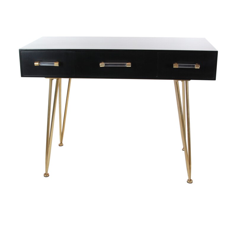 605527 Black Modern Wood Console Table, 31" x 42"