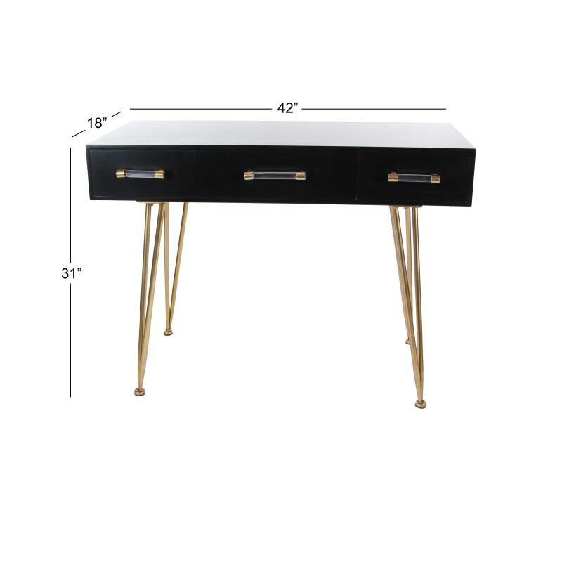 UMA 605527 Black Modern Wood Console Table 7