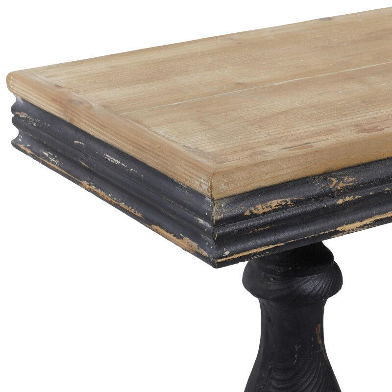 UMA 605629 Black Vintage Wood Console Table 10