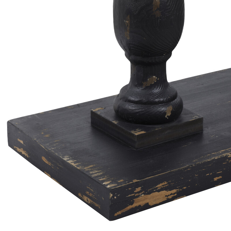 UMA 605629 Black Vintage Wood Console Table 9