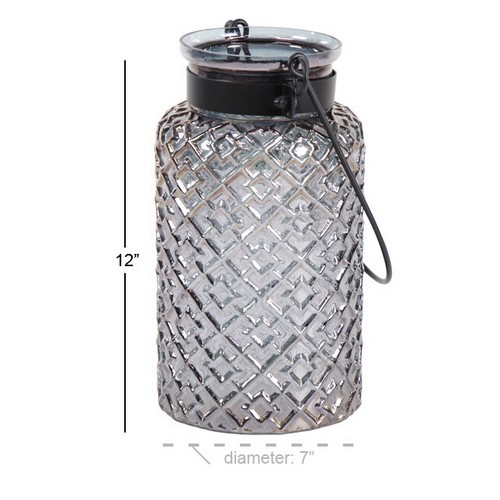 UMA 605884 Clear Glass Industrial Candle Holder Lantern 2