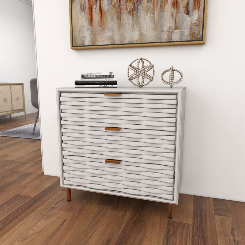 UMA 606411 White Wood Contemporary Cabinet 2