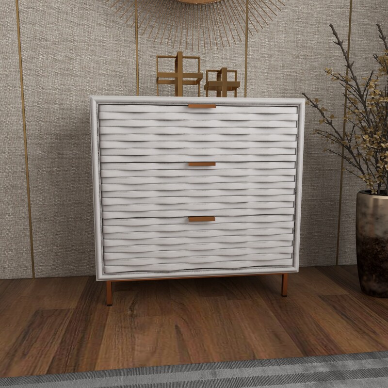 UMA 606411 White Wood Contemporary Cabinet 3