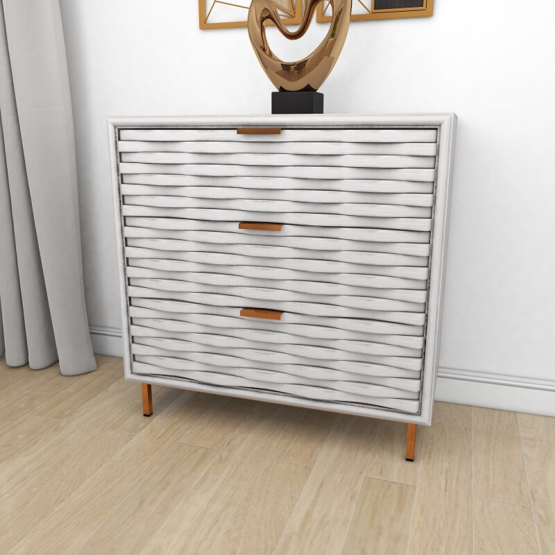 UMA 606411 White Wood Contemporary Cabinet 4