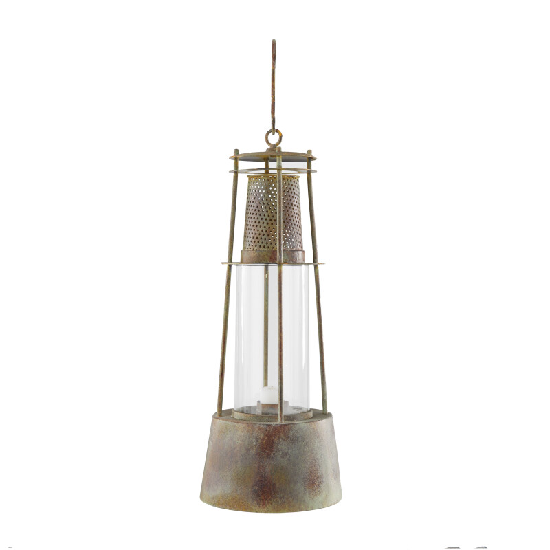 UMA 606651 Brown Metal Rustic Lantern 3