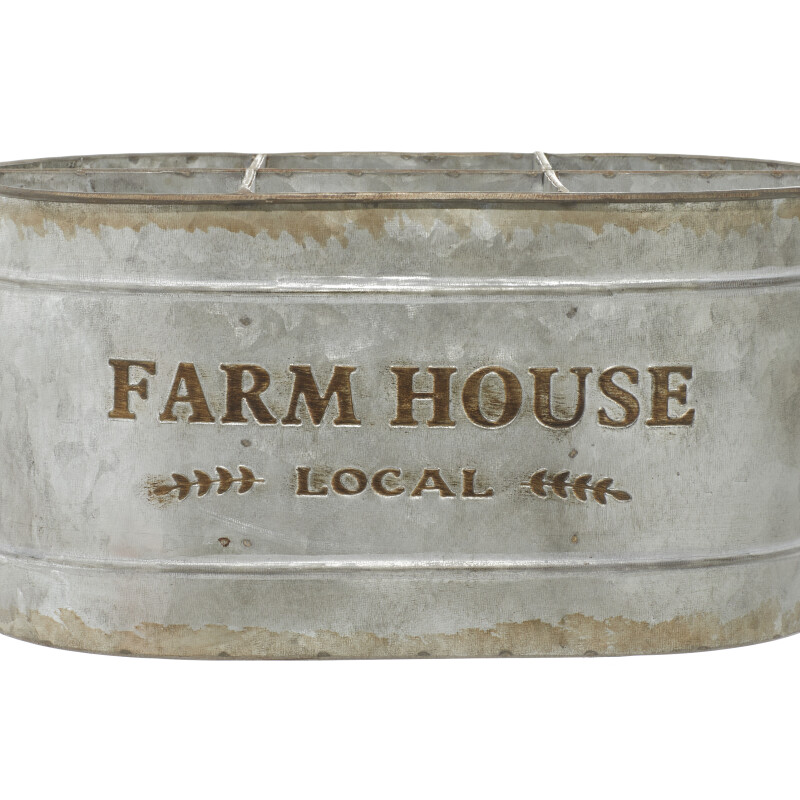 UMA 606949 Grey Metal Farmhouse Wine Holder 4