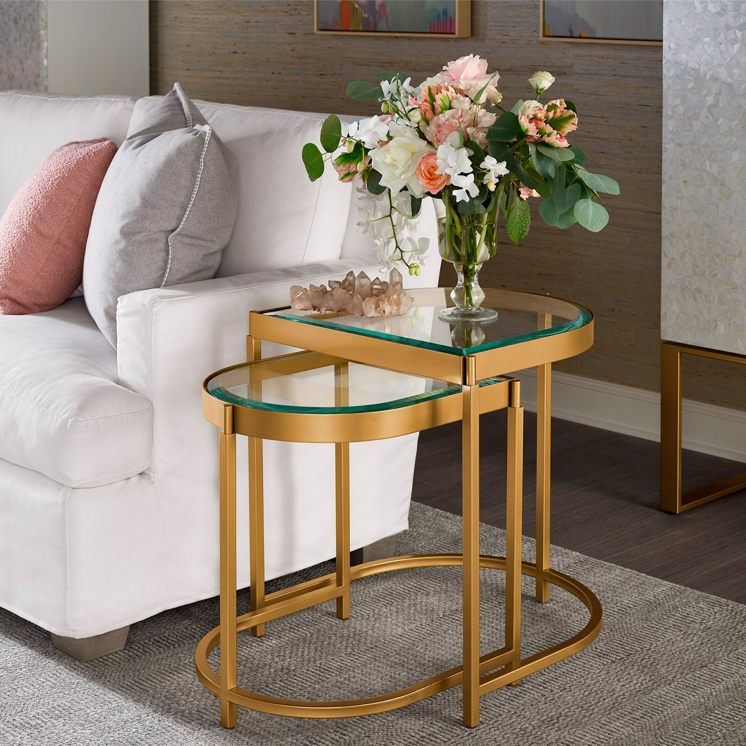 klassekammerat Konvention ecstasy Set Of Two Love Joy Bliss Editorial End Table in Gold by Universal Furniture