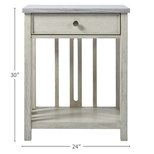 833351 One Drawer Coastal Living Bedside Table With Stone Top 2
