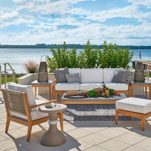 U012836 Natural Teak Coastal Living Outdoor Chesapeake Lounge Chair 4