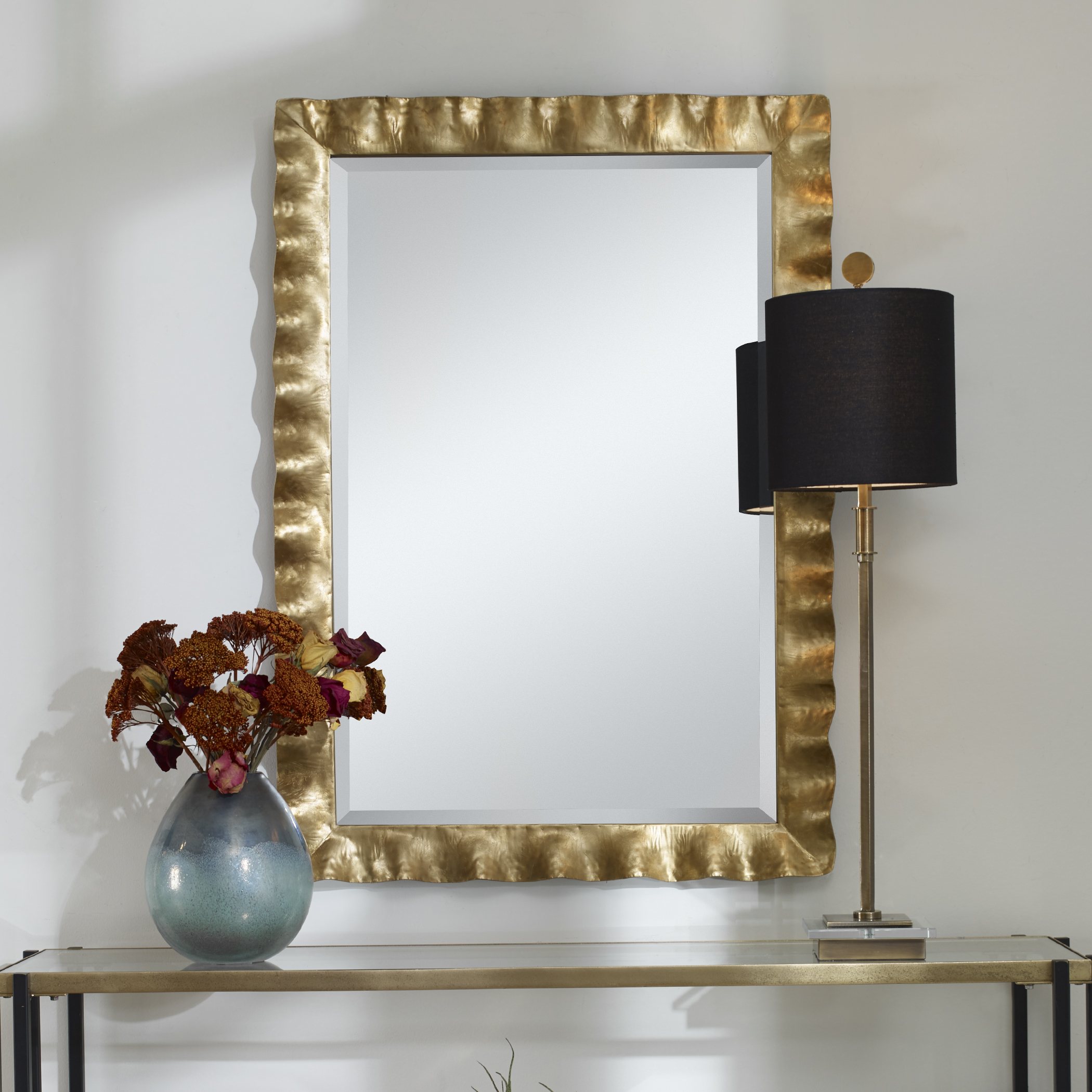 Haya Scalloped Gold Mirror by Uttermost