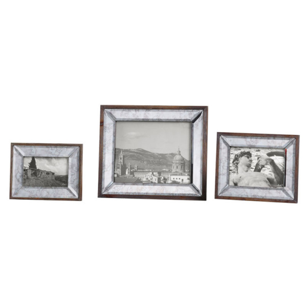 18567 Uttermost Daria Antique Mirror Photo Frames S/3