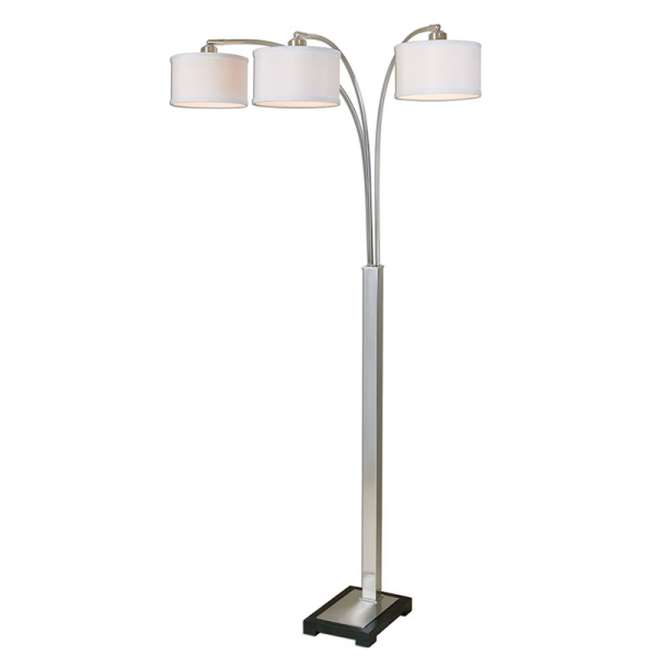 28641-1 Uttermost Bradenton Nickel 3 Light Floor Lamp
