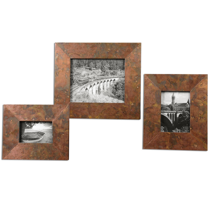 18564 Uttermost Ambrosia Copper Photo Frames S/3