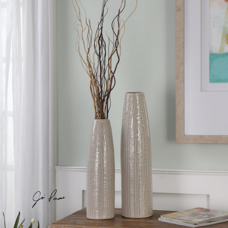 20156 Uttermost Sara Textured Ceramic Vases S/2