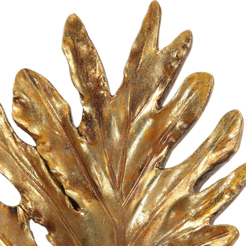 18615 Uttermost Oak Leaf Metallic Gold Bowl