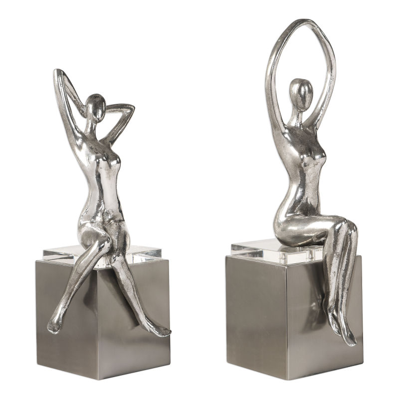 18581 Uttermost Jaylene Silver Sculptures S/2