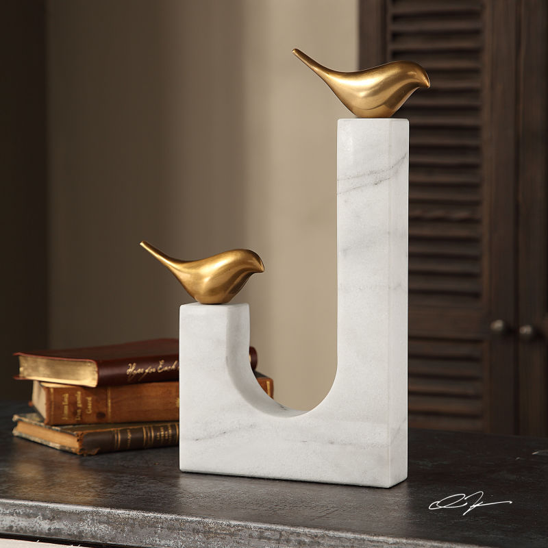 18603 Uttermost Songbirds Brass Sculpture