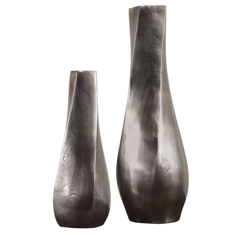18967 Uttermost Noa Dark Nickel Vases Set/2