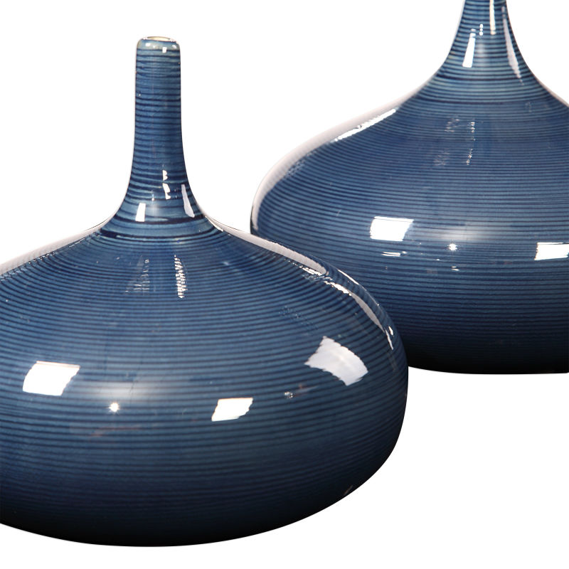 18988 Uttermost Zayan Blue Vases S/2