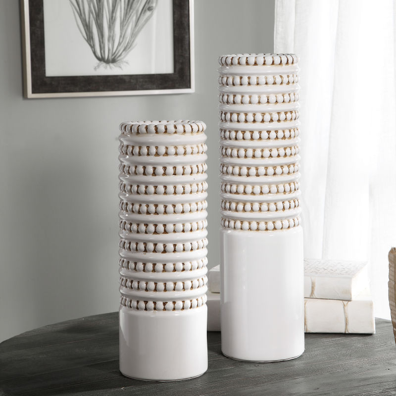 17570 Uttermost Angelou White Vases Set/2